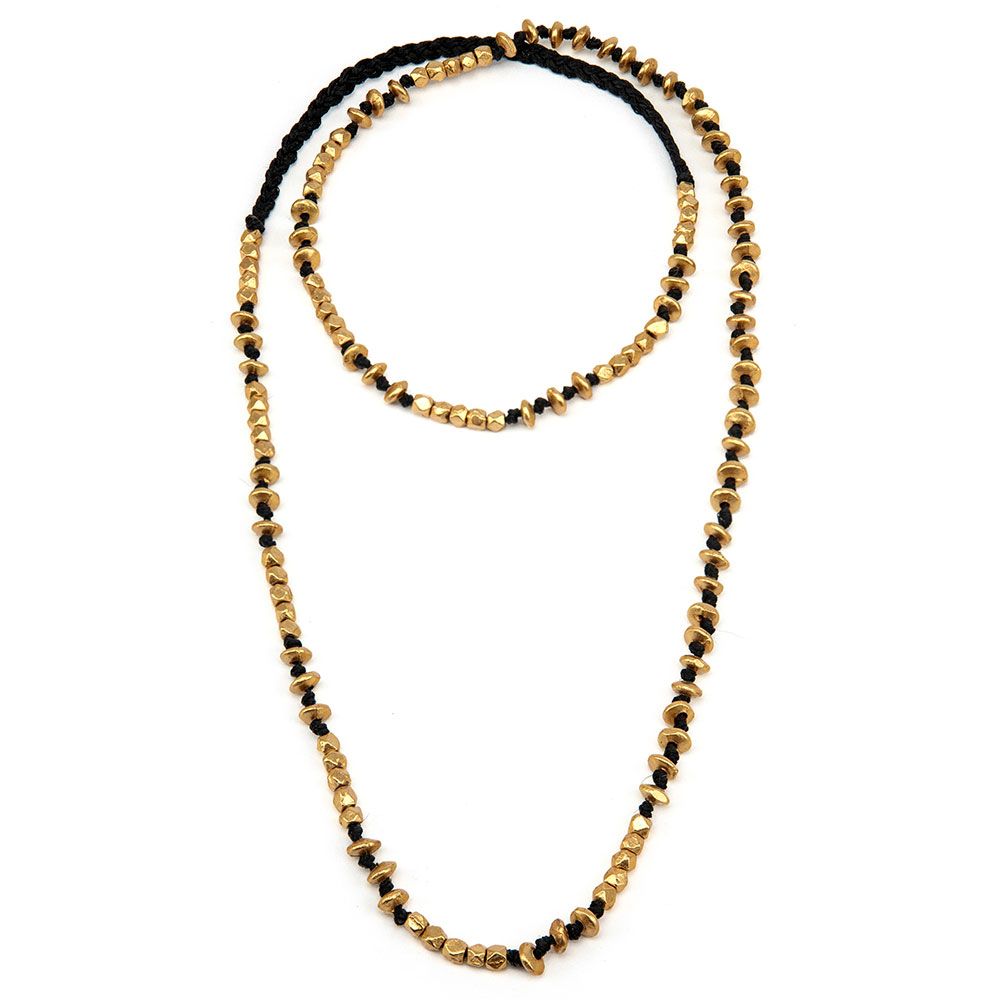 Washer & Diamonds Macrame Necklace