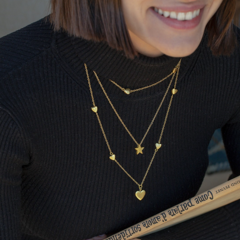 Hearts Long Necklace