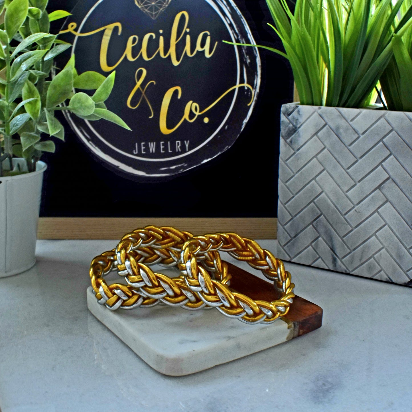 "Bless" Wide Braided Bracelet