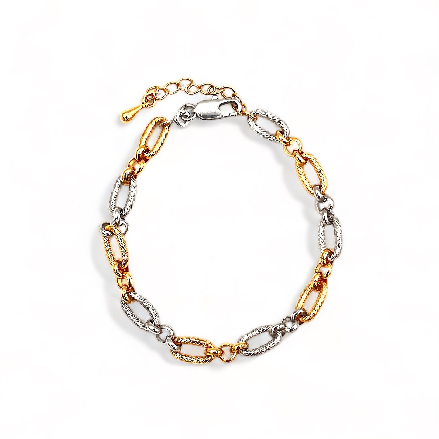 Bi-Color Oval Link Bracelet