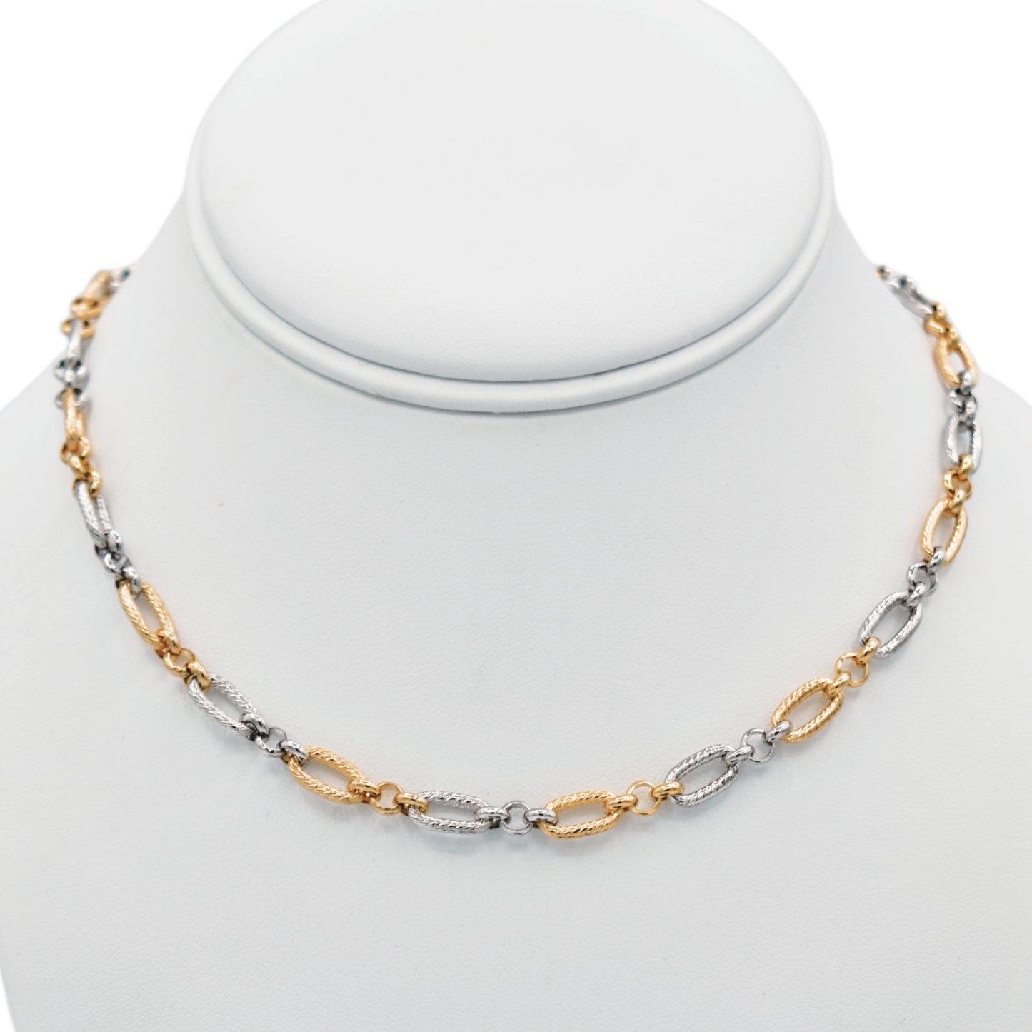 Bi-Color Oval Link Necklace