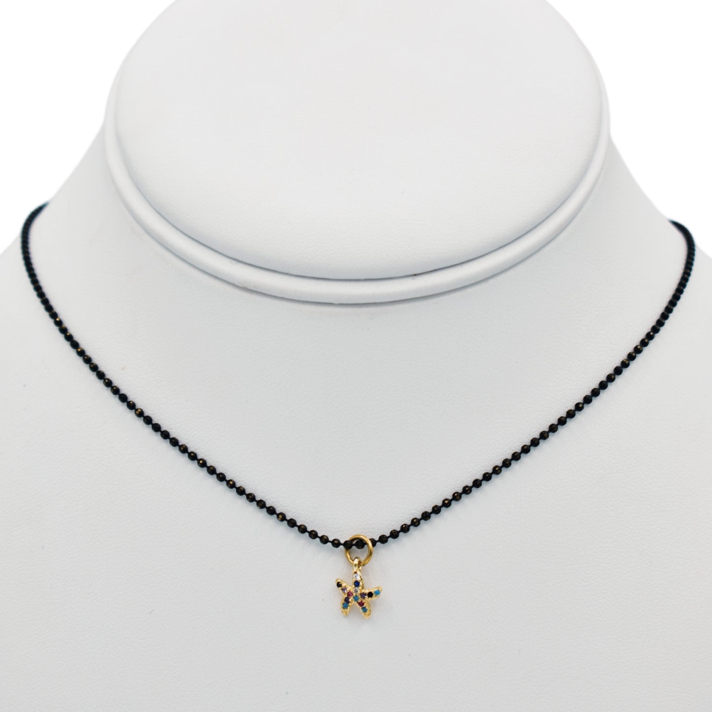 Black Mini Ballchain Necklace