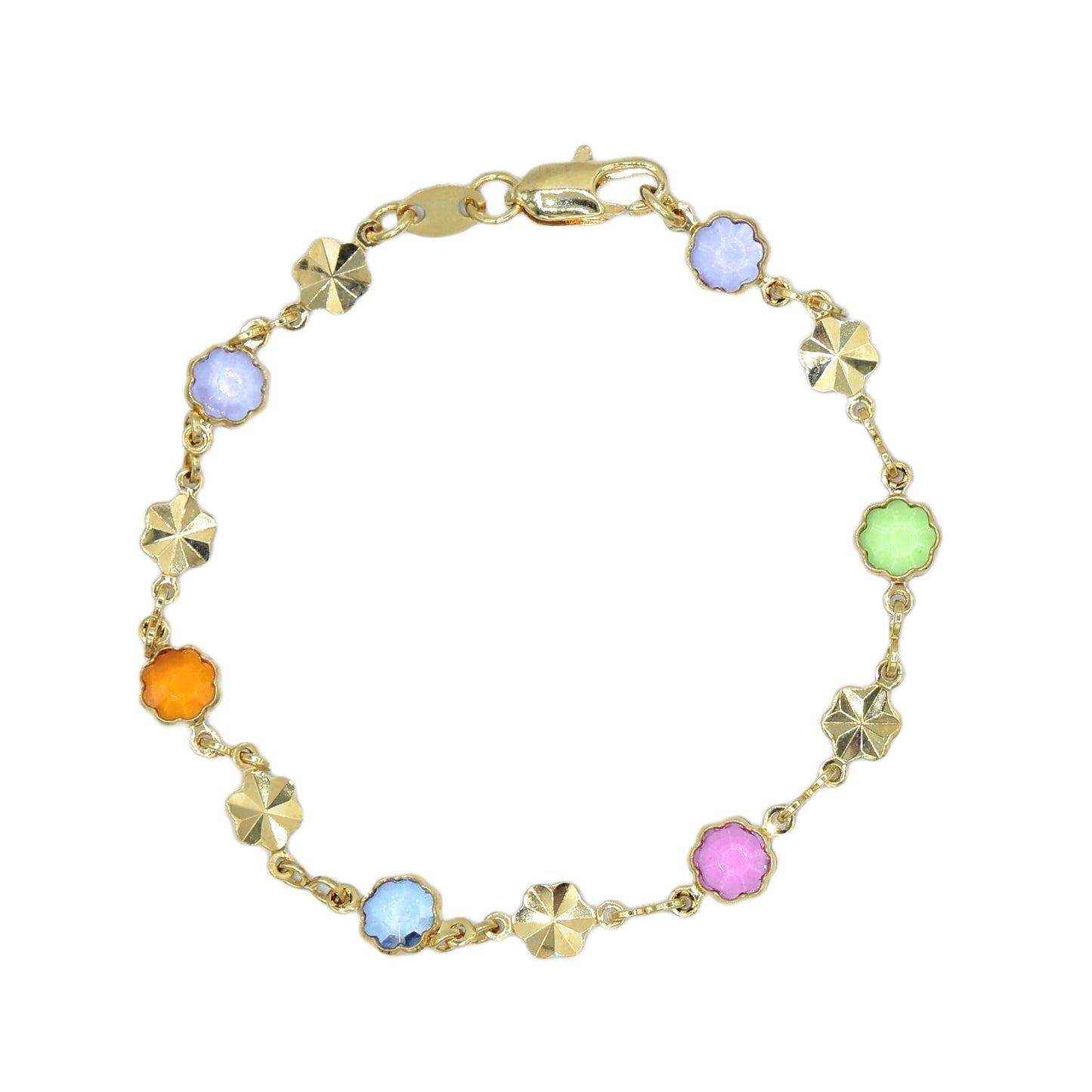 Colorful Flower Crystals Bracelet