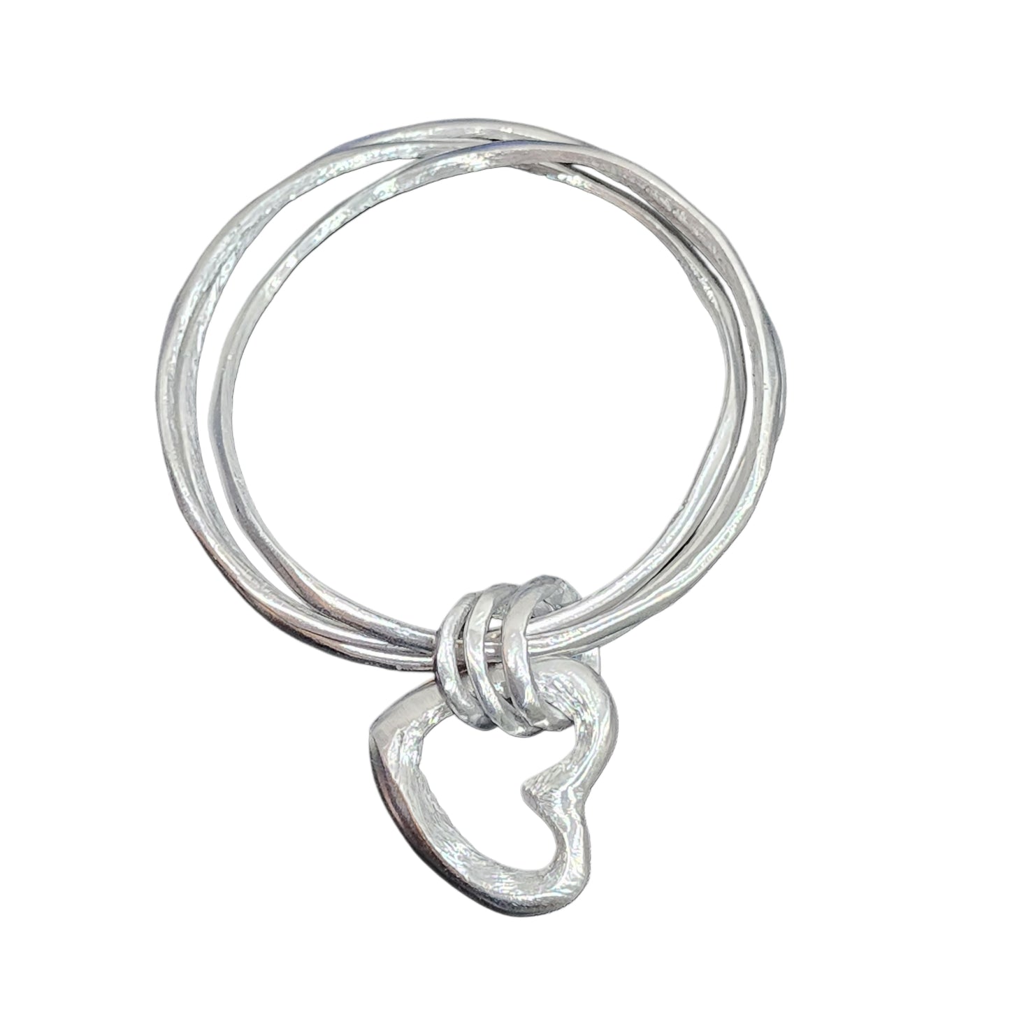 Silhouette Heart Triple Bangle Bracelet
