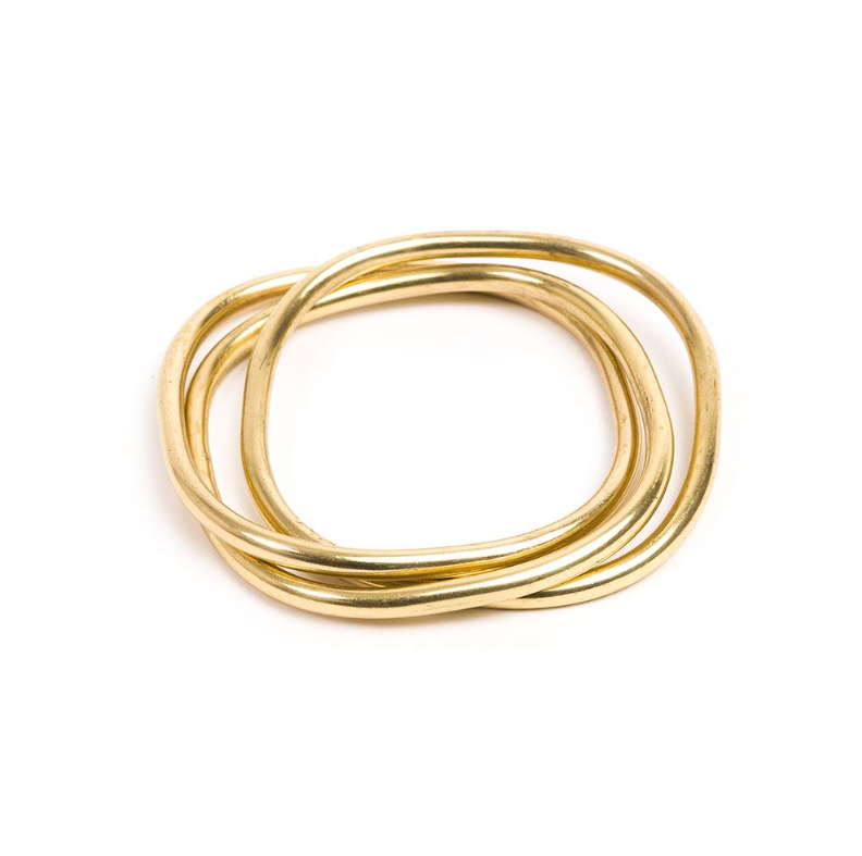 3 Linked Square Bangle Bracelets