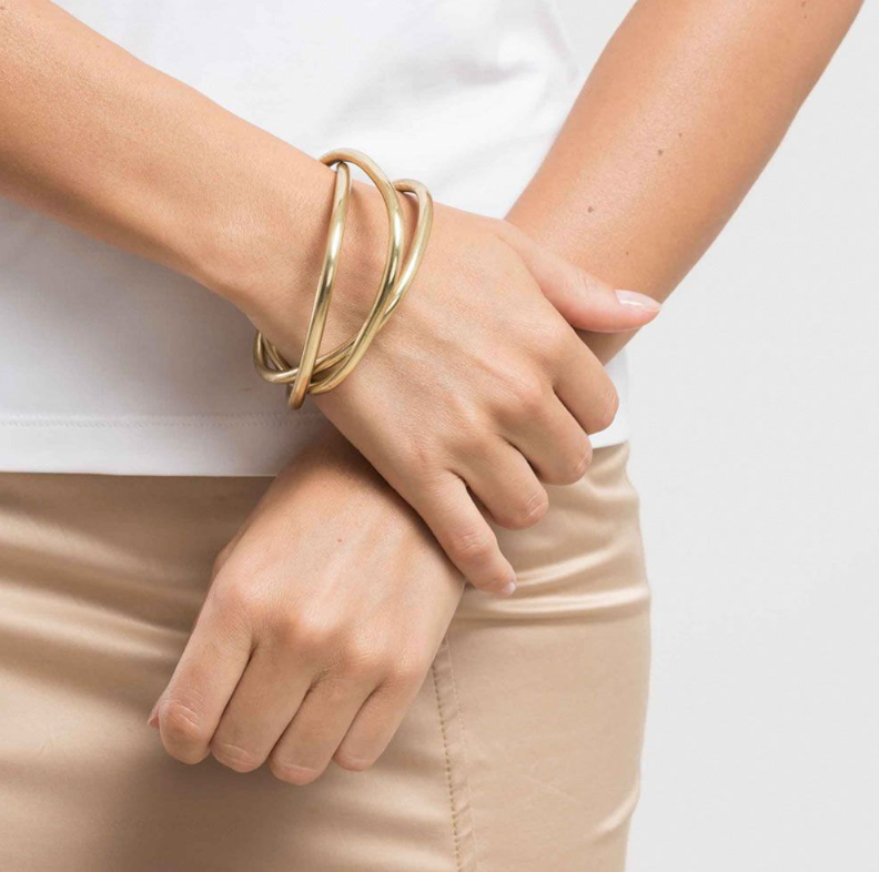 3 Linked Square Bangle Bracelets