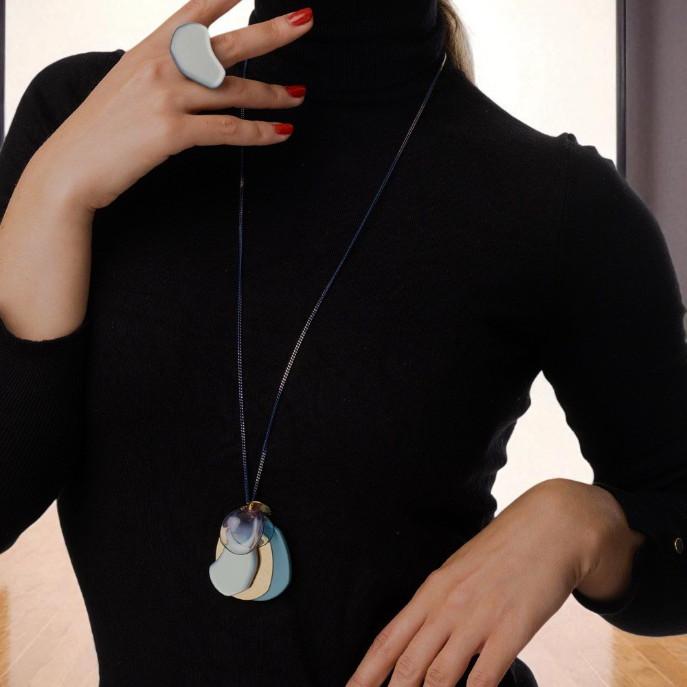Antúra Blue Blossom Long Necklace