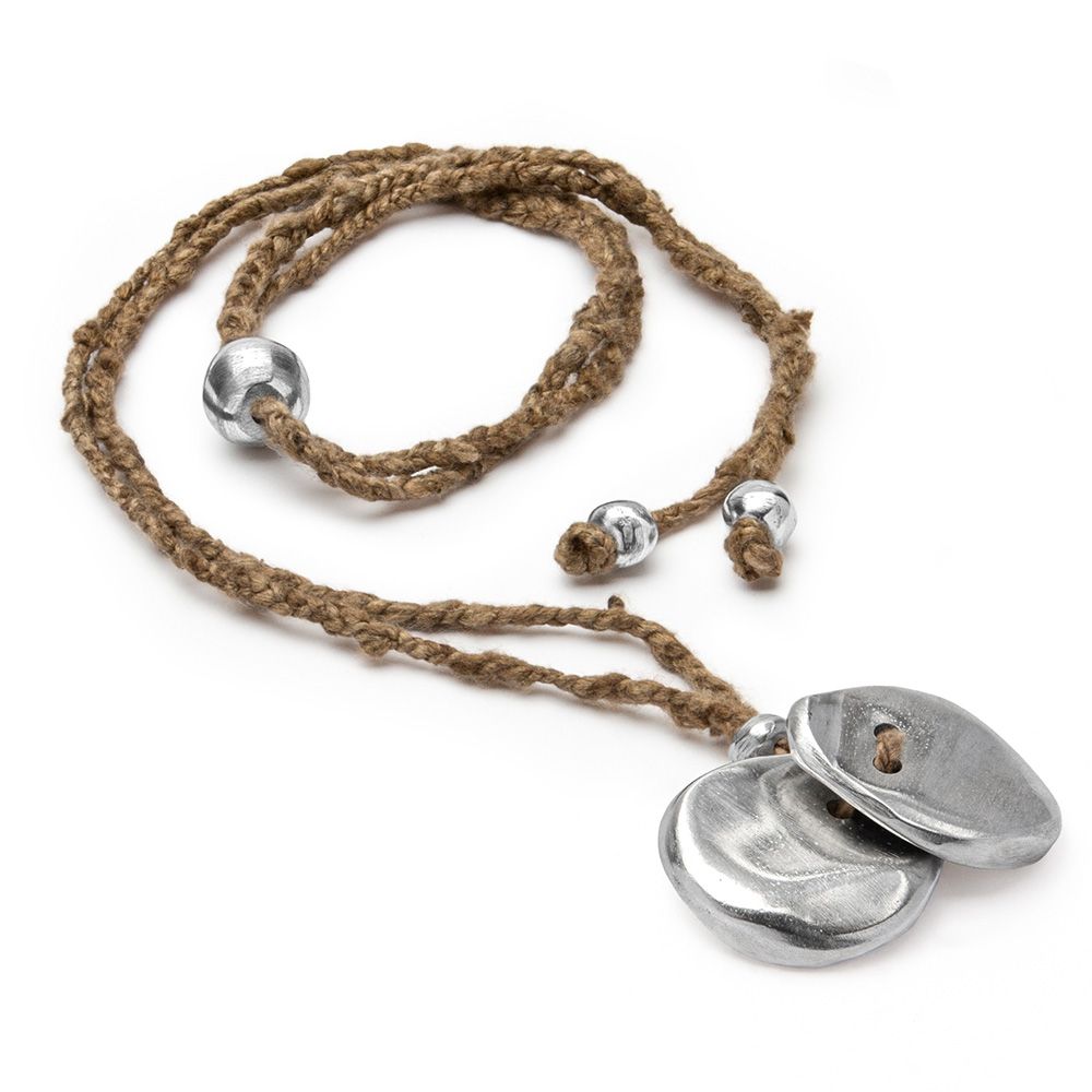 2 Irregular Round Pendants Necklace