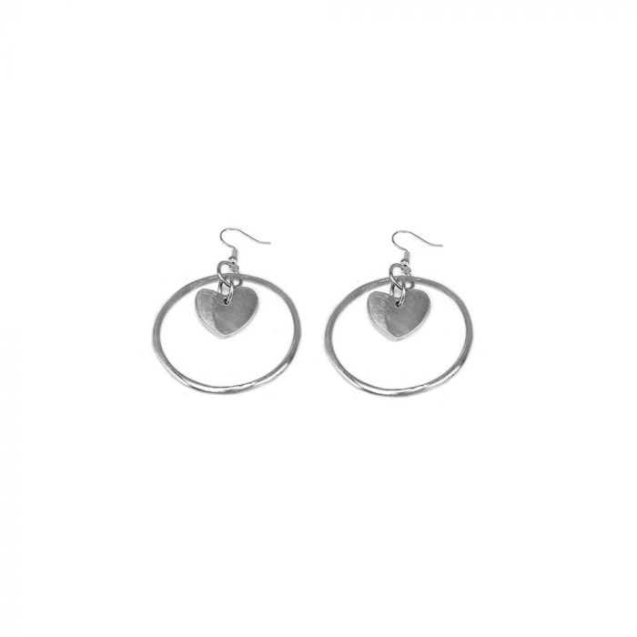 Heart in Hoop Earrings