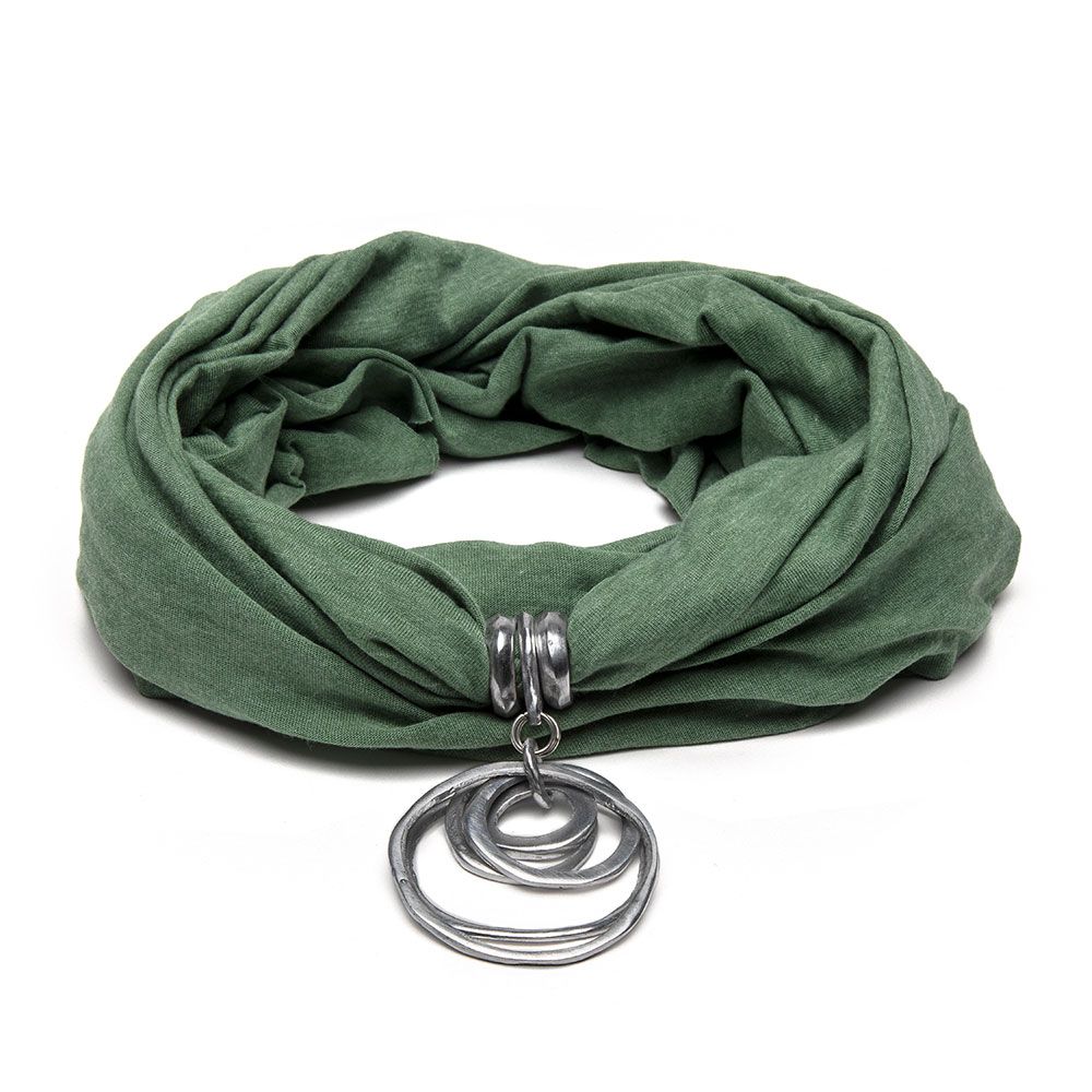 Jewel scarf 5 circles pendant