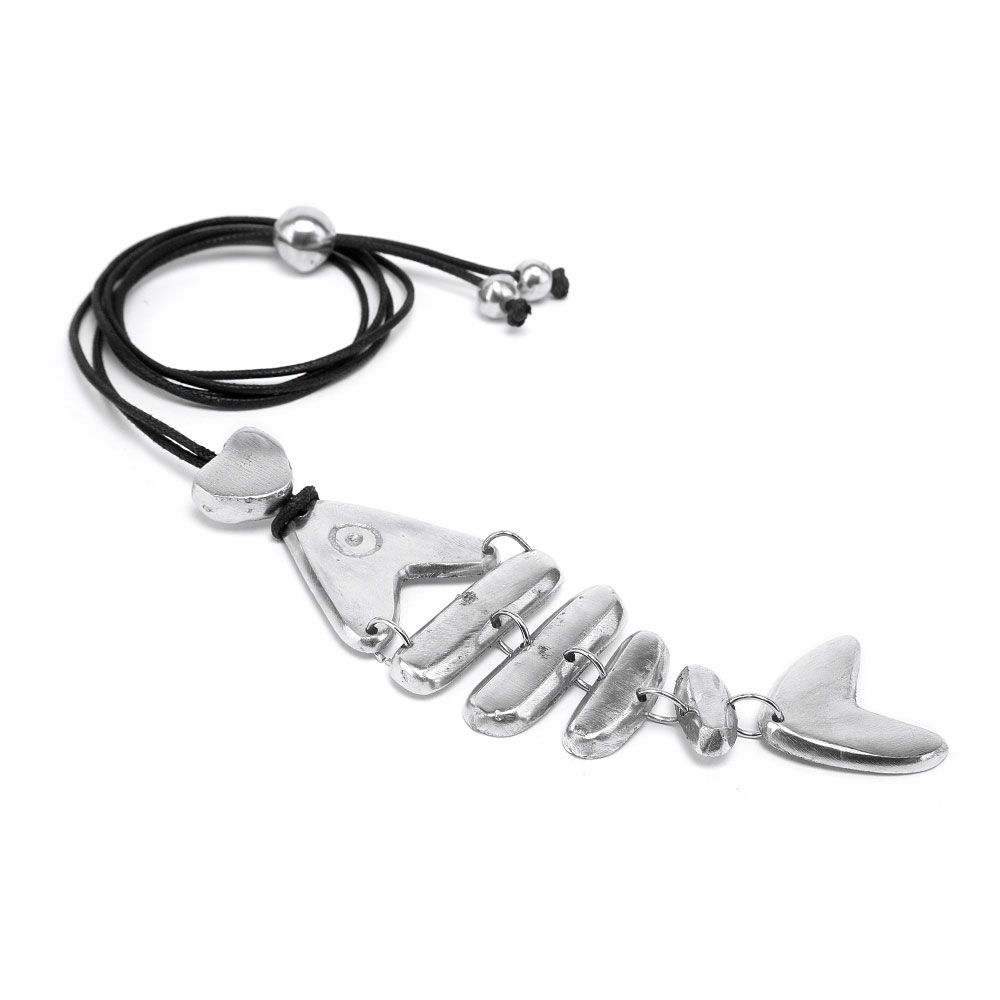 Fishbone Pendant Necklace