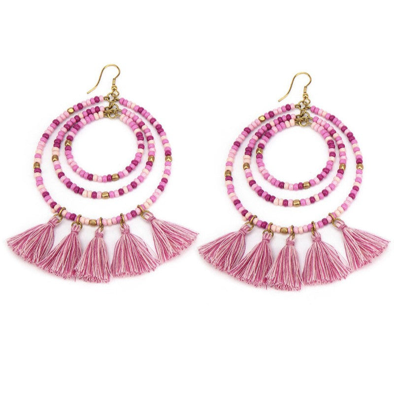 Multi-Hoops Tassels Earrings