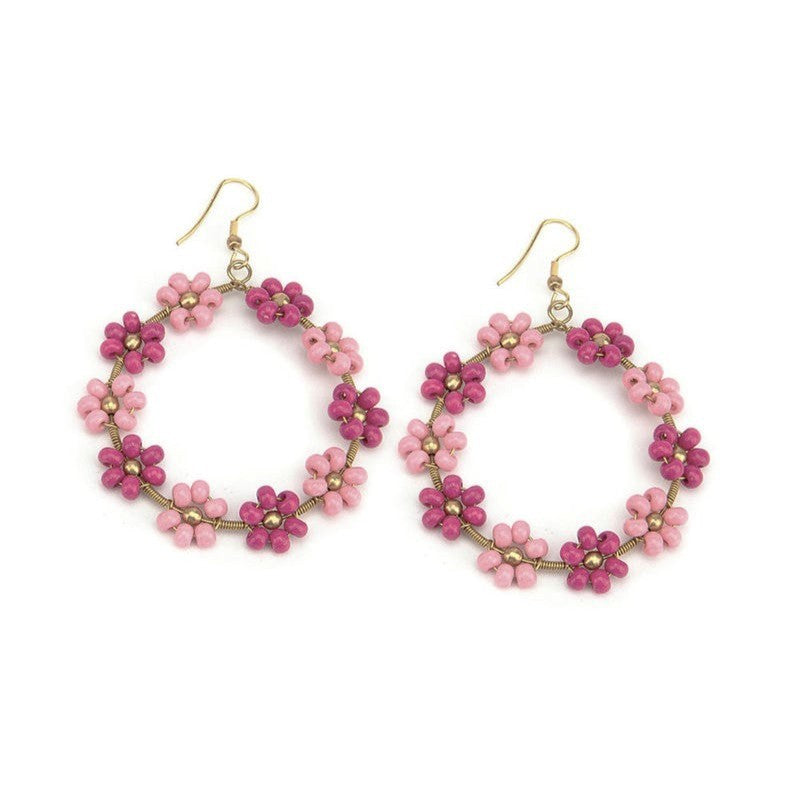 Flower Hoop Earrings