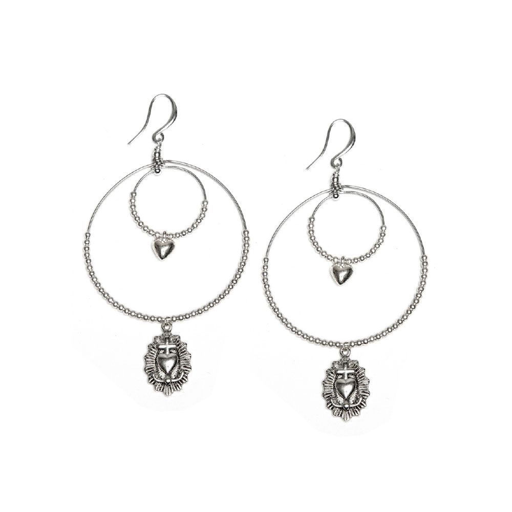 Sacred Heart Hoops Earrings