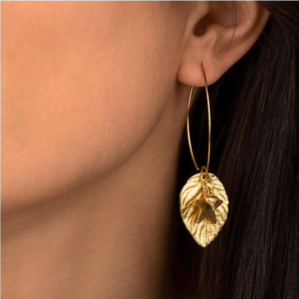 Leaf & Star Earrings