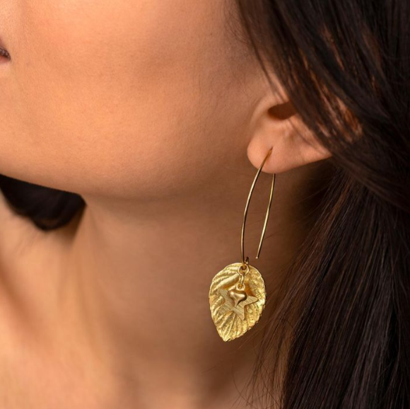Leaf & Star Earrings