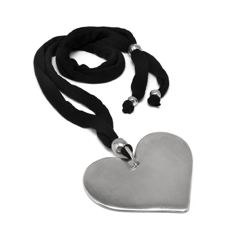 Jersey Necklace Heart Pendant