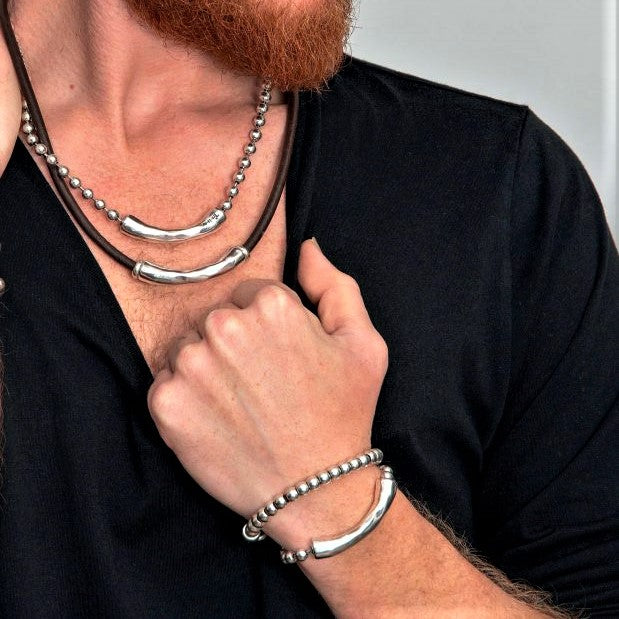 "Tube" Ball Chain Bracelet