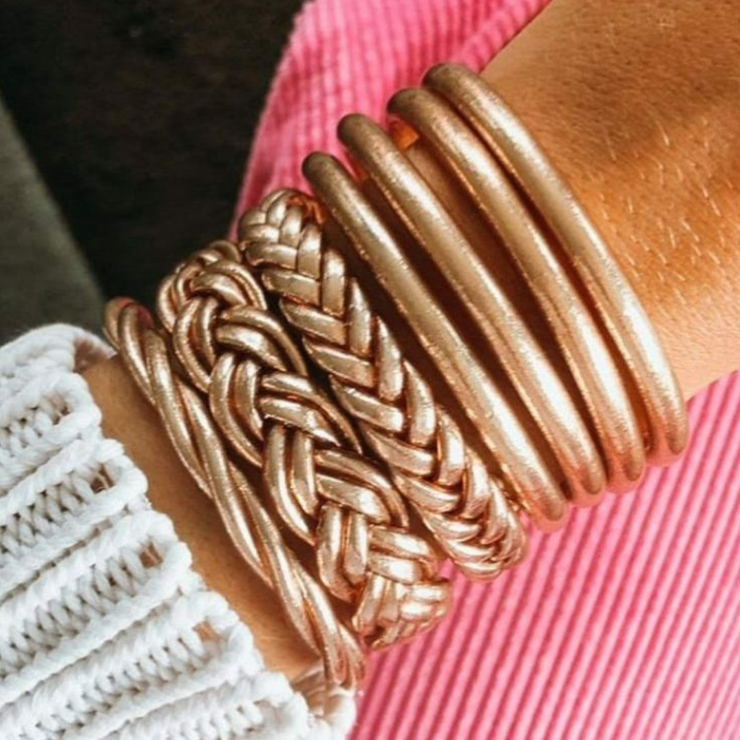 "Bless" Wide Braided Bracelet