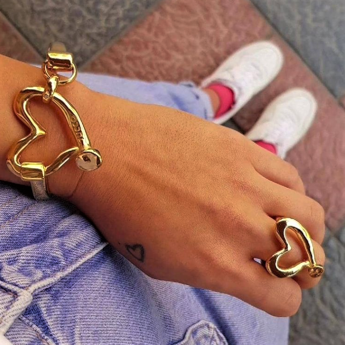 "Open Heart" Bangle Bracelet