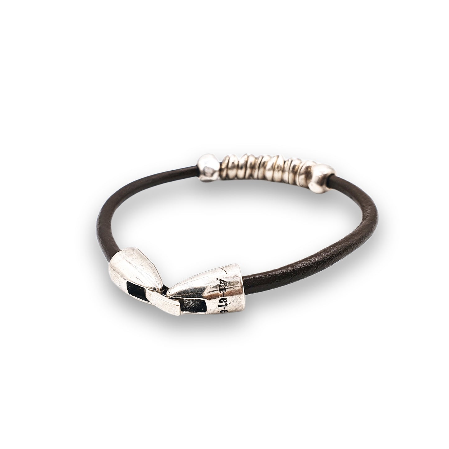 "Disc beads" Leather Bracelet