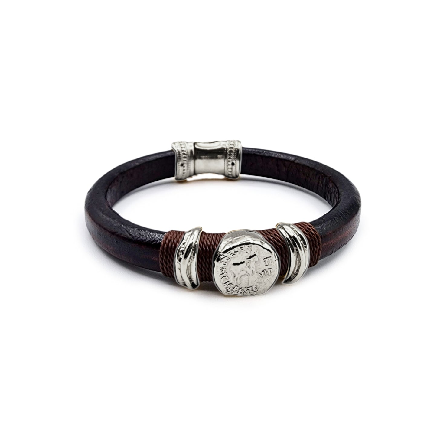 Coin Leather Men's Bracelet