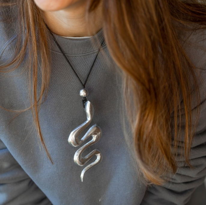 Big Snake Pendant Necklace