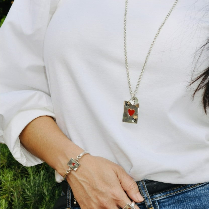 "AS de Corazones" Long Necklace