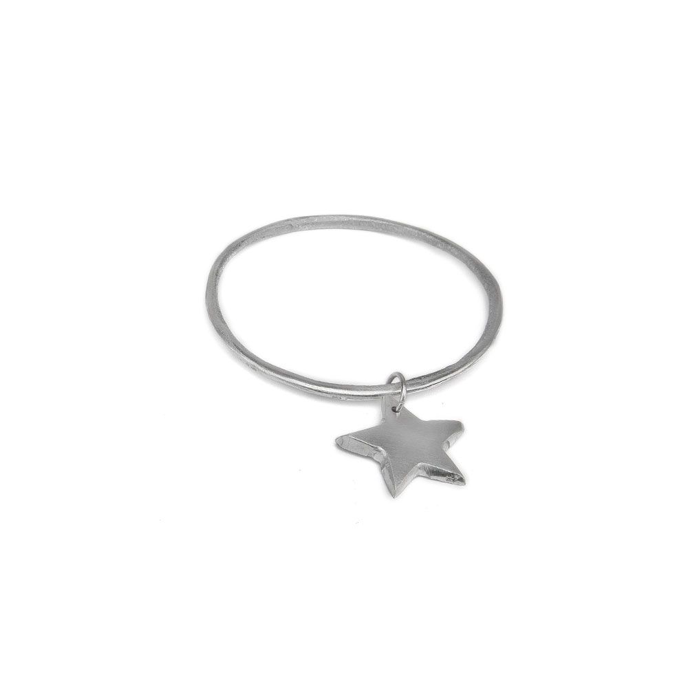 Thin Bangle Star Charm