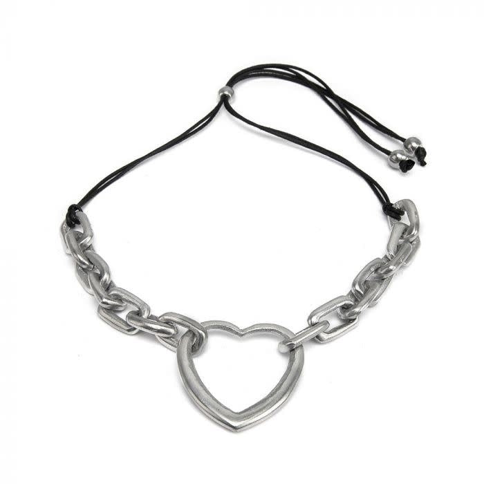 Chain Necklace Heart Silhouette Pendant
