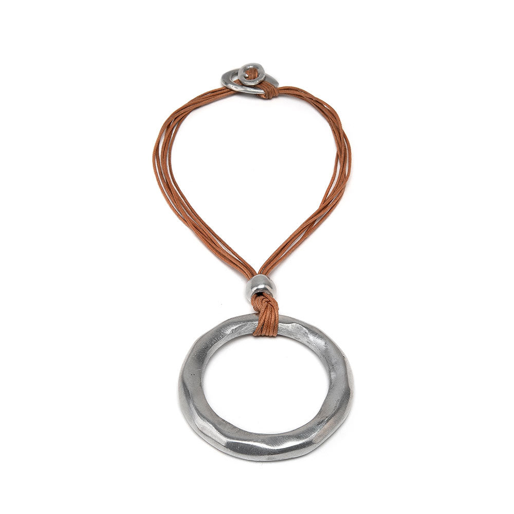 6 Thin Wires Pendant Circle Necklace