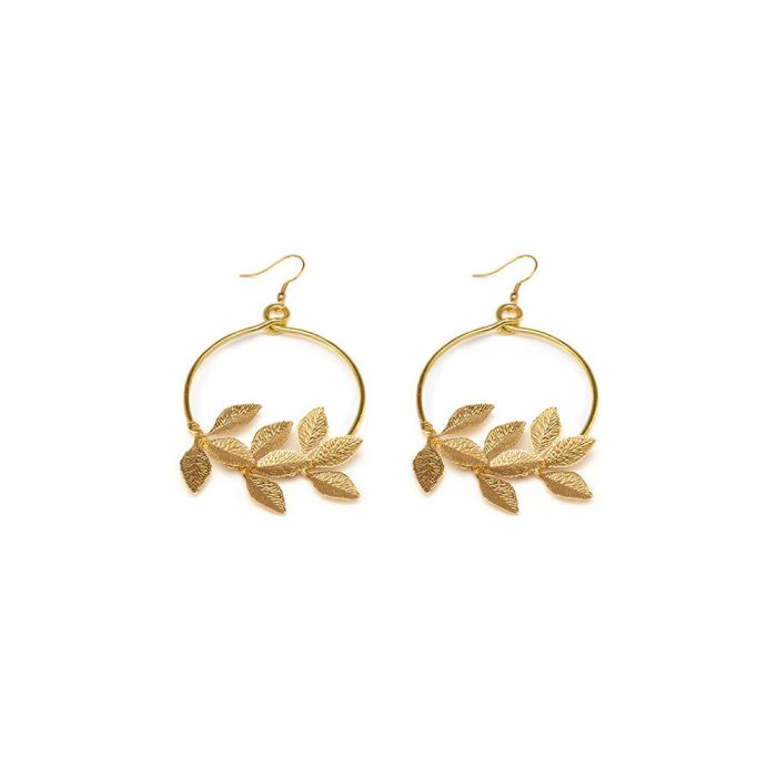 Leaves Hoop Earrings