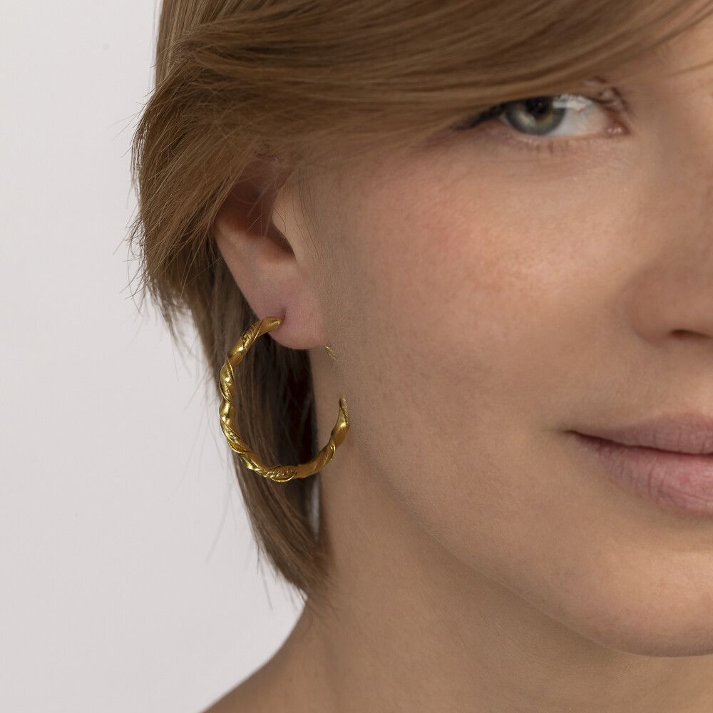 Ribbon Hoop Earrings