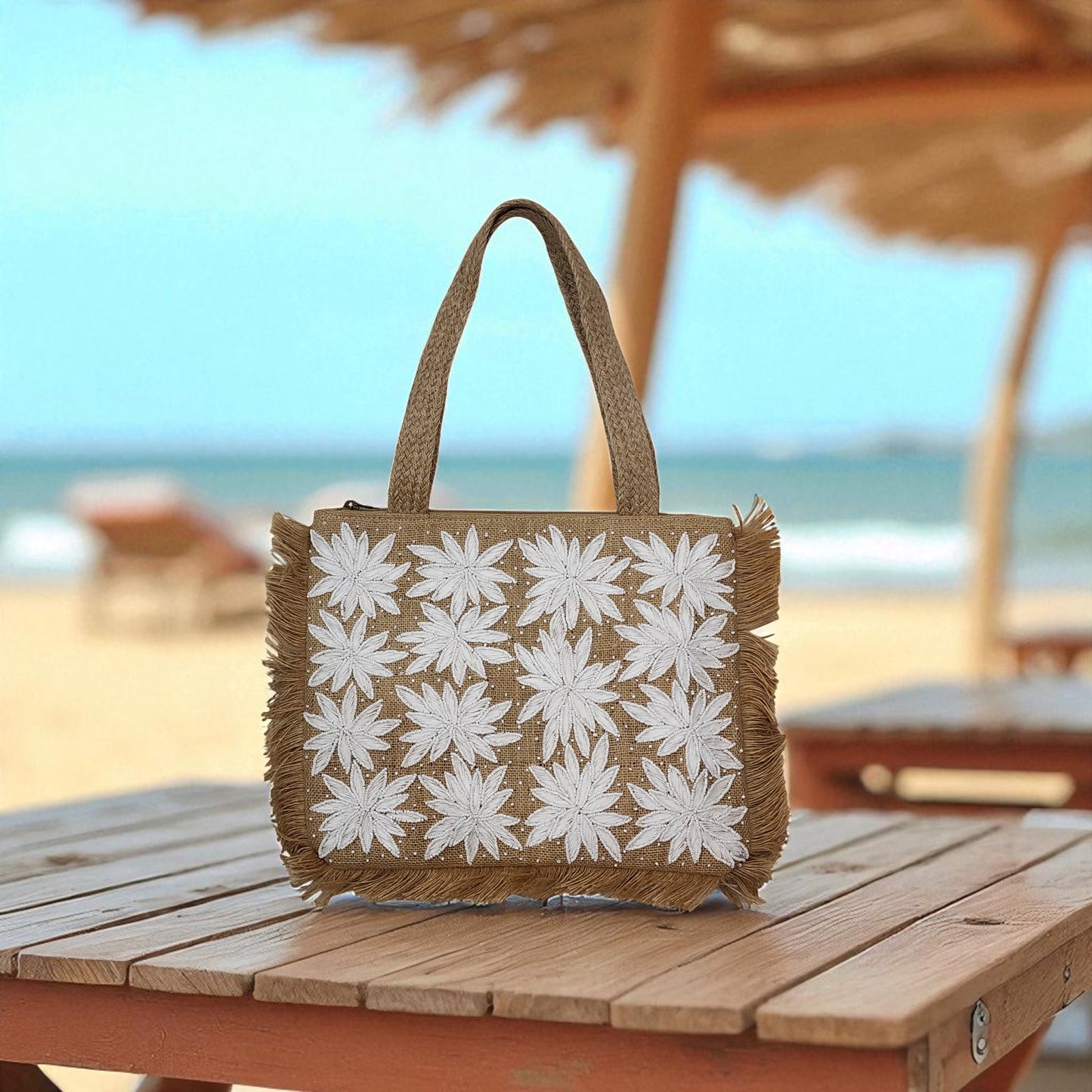 White Flowers Tote Bag