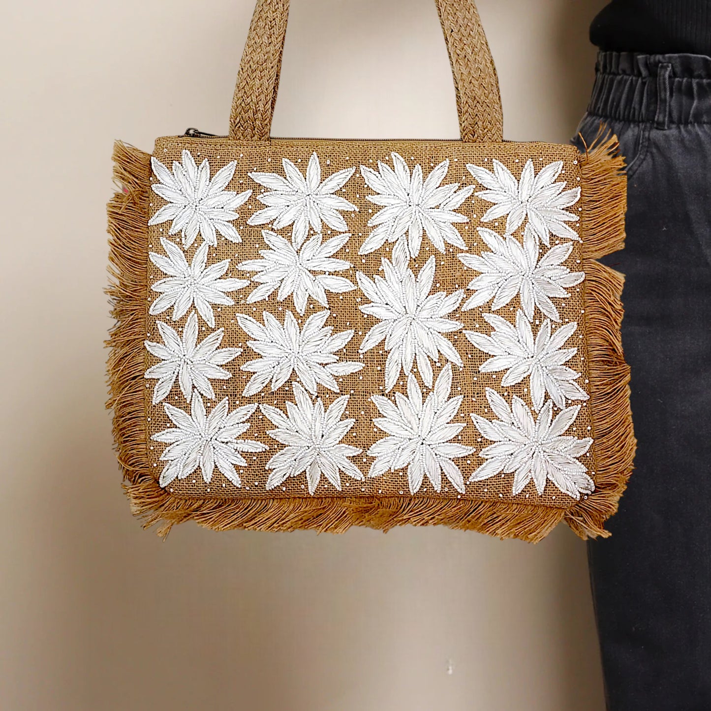 White Flowers Tote Bag
