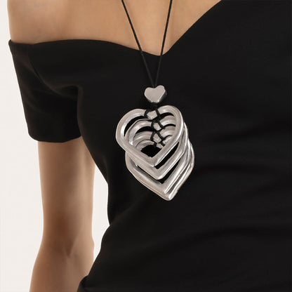 4 Hearts Silhouettes Necklace