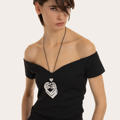 4 Hearts Silhouettes Necklace