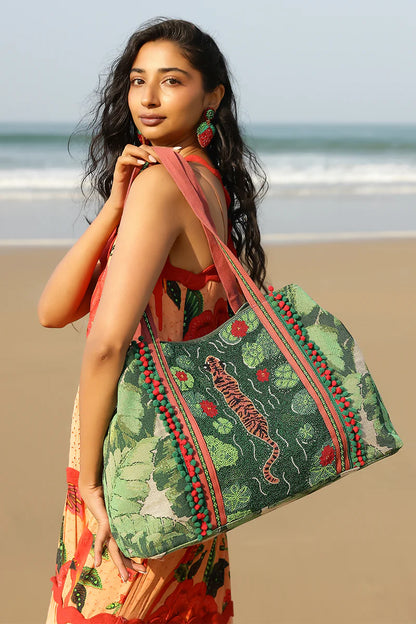INTO THE WILD BEADED TOTE