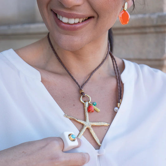 "Serenidad Estrella Monsul" Long Necklace