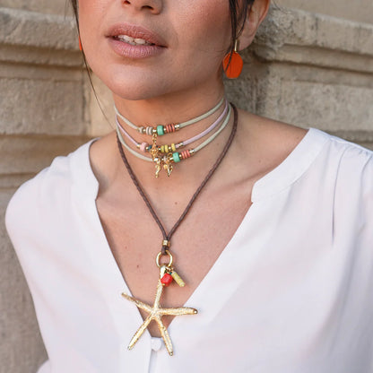 "Serenidad Estrella Monsul" Long Necklace