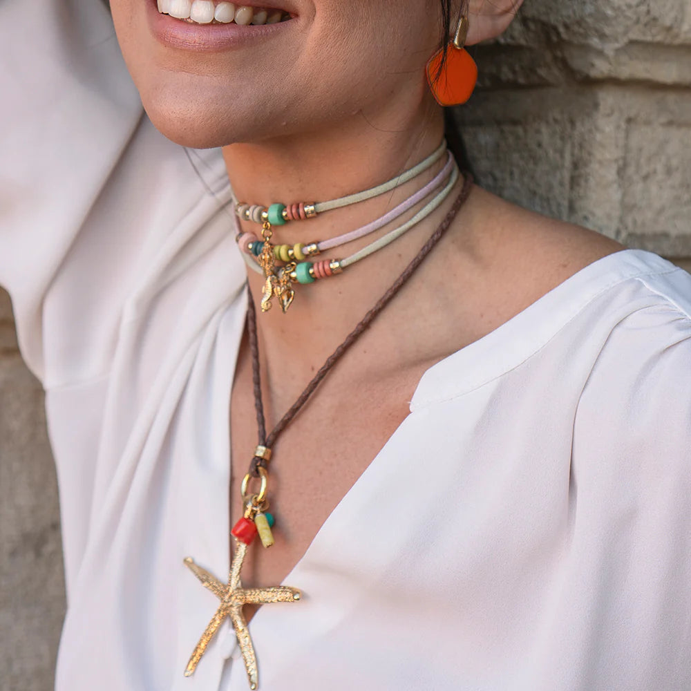 "Serenidad Estrella Monsul" Long Necklace