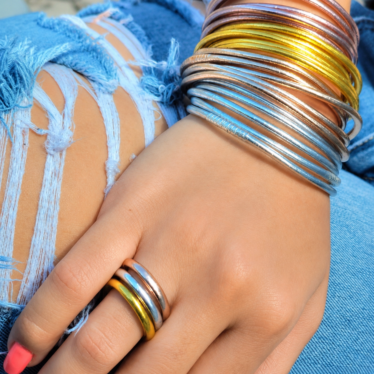 "Bless" Thin Bangle Bracelets
