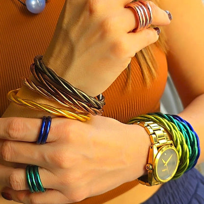 "Bless" Twist Bangle Bracelet