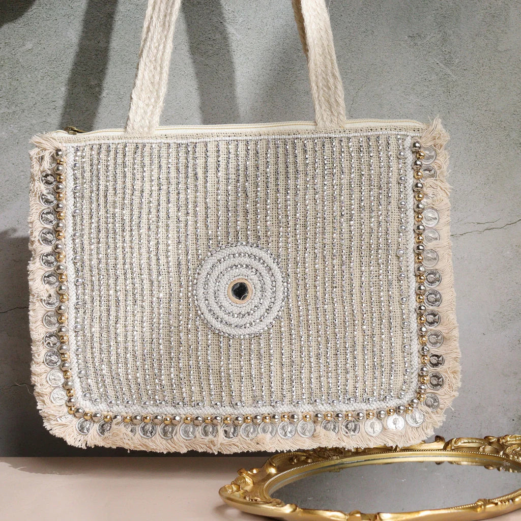 Bonita White Jute Coin