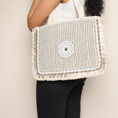 Bonita White Jute Coin