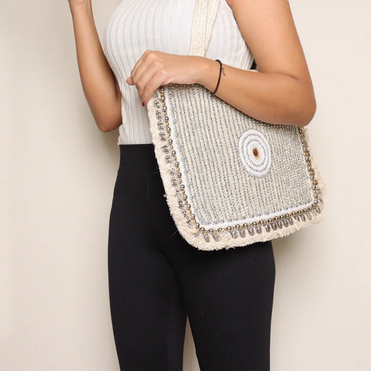 Bonita White Jute Coin