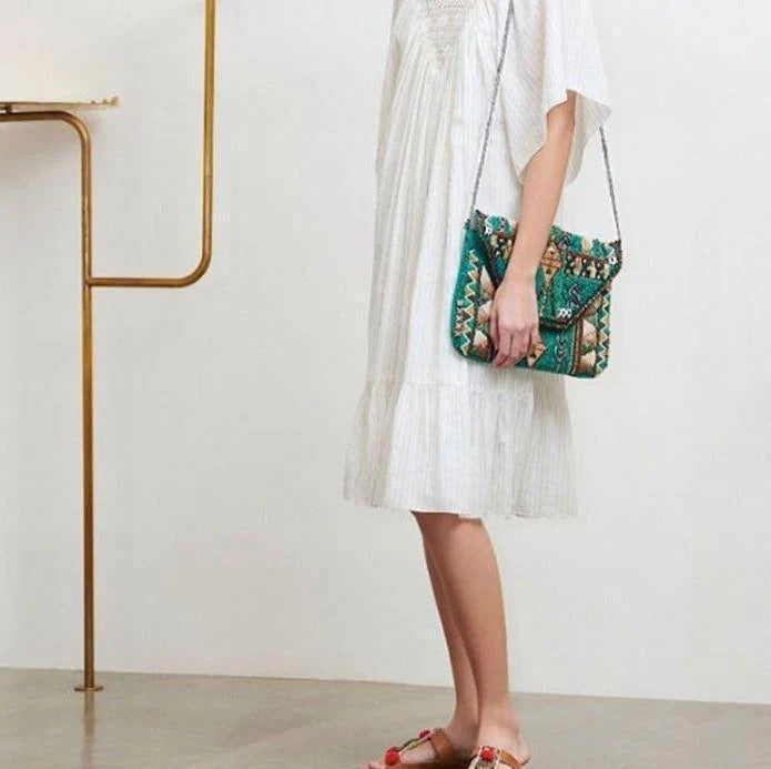 Ibiza Turquoise Bohemian Clutch