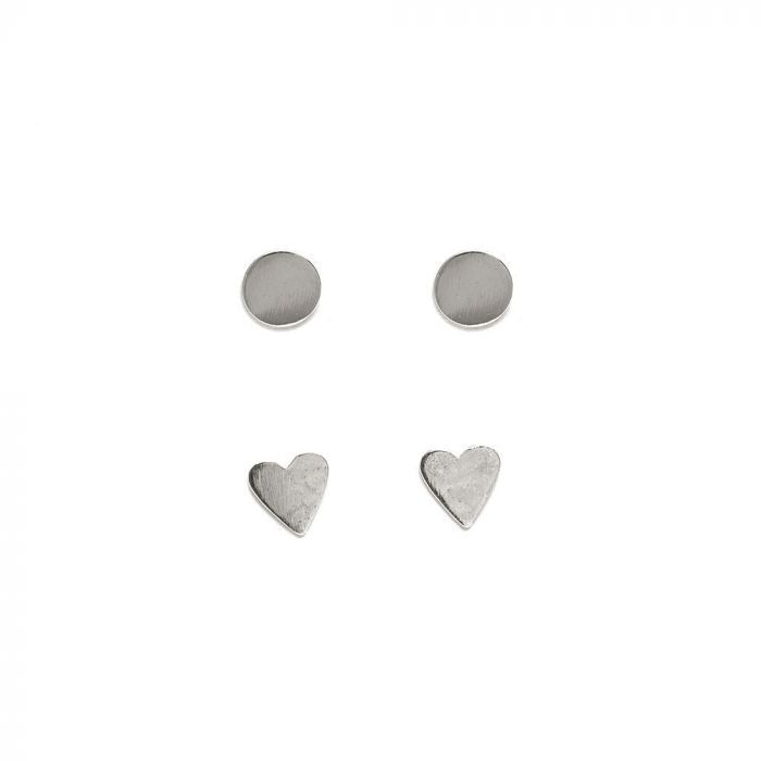 Heart & Sphere Earrings Set