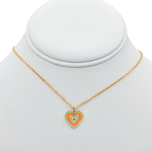 Multicolor Heart Necklace