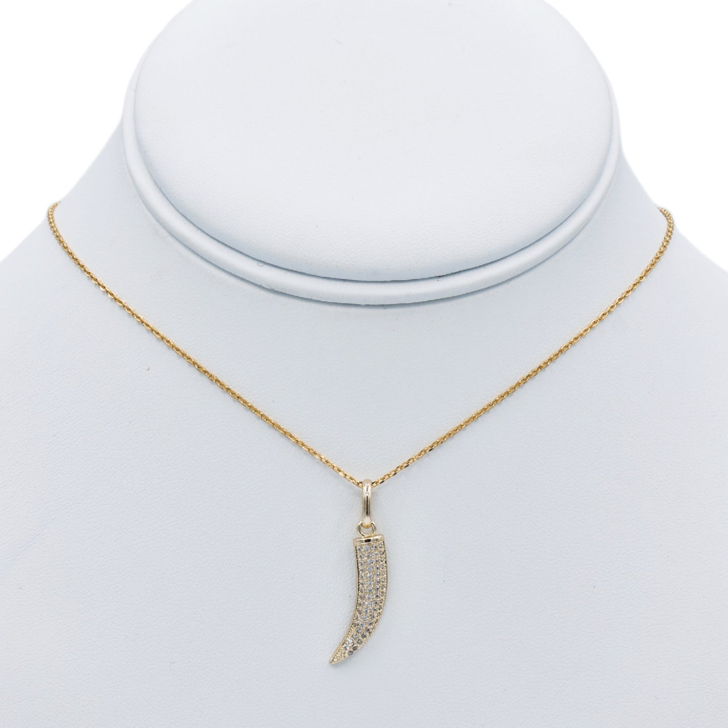Horn with Zirconia Necklace